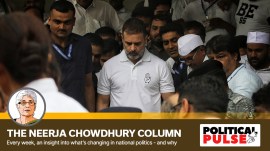 Leader of Opposition Rahul Gandhi leaving from GPCC office in Paldi. (Express file photo by Nirmal Harindran)