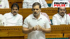 Leader of Opposition Rahul Gandhi speaks in the Lok Sabha during the ongoing Parliament session. (PTI)