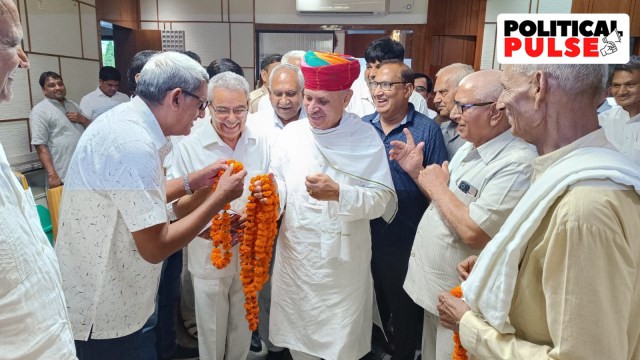 Gurgaon MP Rao Inderjit Singh with supporters. (Special arrangement)