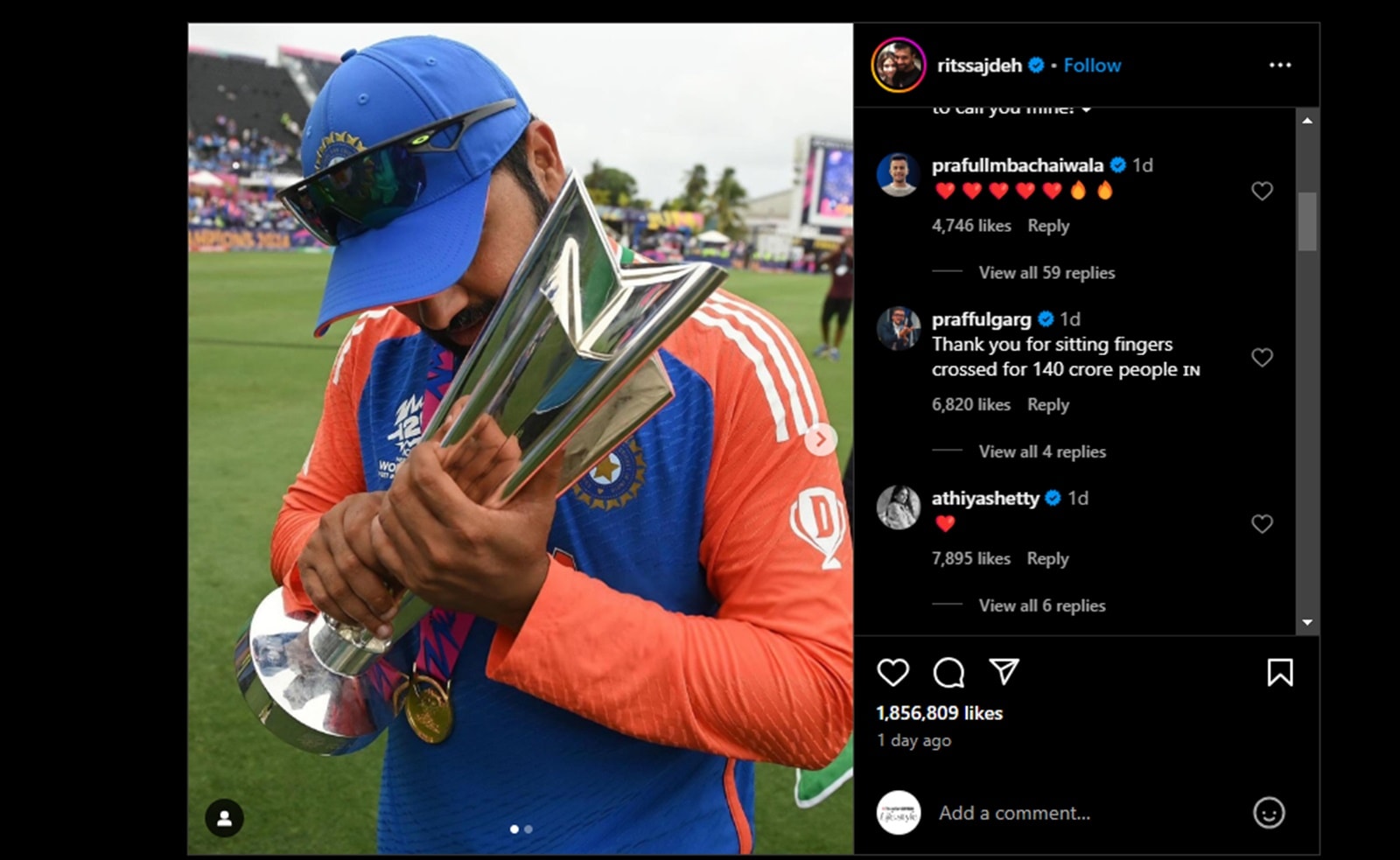 Fans and followers were quick to point out how Ritika Sajdeh had been a pillar of strength for her Rohit Sharma, fingers crossed