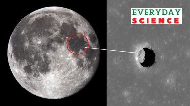 Site of moon cave on the Sea of Tranquility