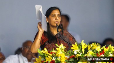 AAP leader and Delhi CM Arvind Kejriwal's wife Sunita Kejriwal. (Express file photo by Abhinav Saha)