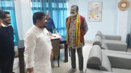 Union MoS Suresh Gopi with Sushanta Chowdhury, Tripura's Minister of Tourism. (Photo: Suresh Gopi/ X)