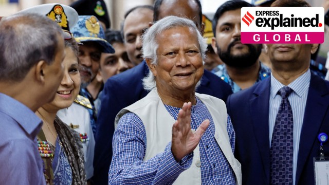 Nobel laureate Muhammad Yunus, who was recommended by Bangladeshi student leaders as the head of the interim government in Bangladesh, arrives at the Hazarat Shahjalal International Airport, in Dhaka