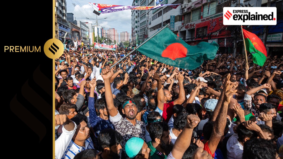 People gather in front of the Bangladesh Nationalist Party (BNP) headquarters during a protest rally in Dhaka, Bangladesh, Wednesday, Aug. 7, 2024.