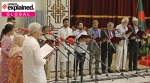 Members of the interim Cabinet, drawn mainly from civil society and including two of the student protest leaders, take oath of office in Dhaka, Bangladesh, Thursday, Aug. 8, 2024.