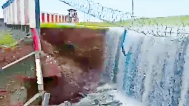 wall of Rajkot airport collapses, Rajkot airport wall collapses, airport wall collapses, Ahmedabad news, Gujarat news, India news, Indian express, Indian express India news, Indian express India