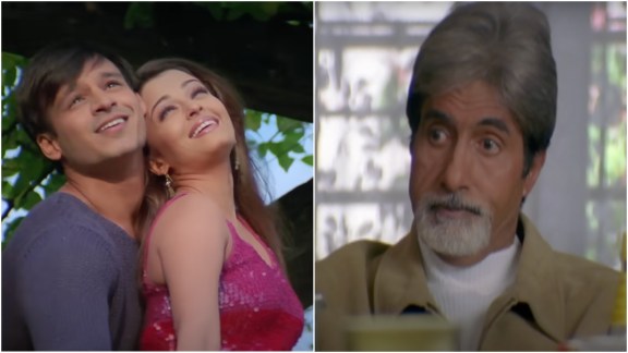 Aishwarya Rai Bachchan, Vivek Oberoi and Amitabh Bachchan
