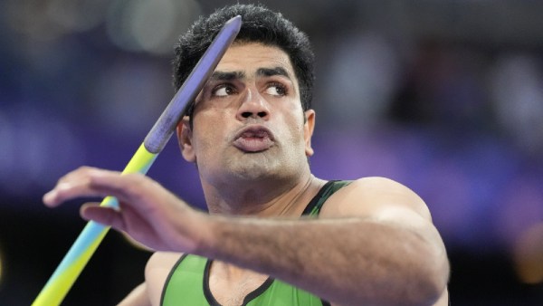 Arshad Nadeem, of Pakistan, competes during the men's javelin throw final at the 2024 Summer Olympics