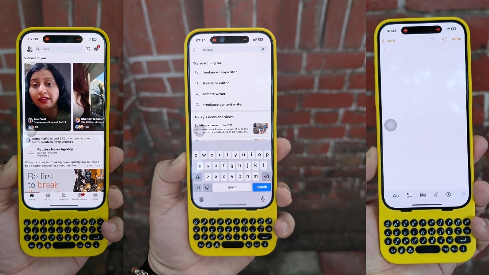 Clicks keyboard