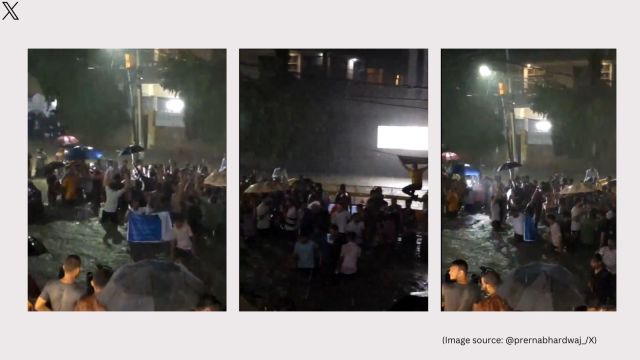 The IMD issued a ‘red’ warning amid severe waterlogging in several parts of Delhi (Image source: @prernabhardwaj_/X)