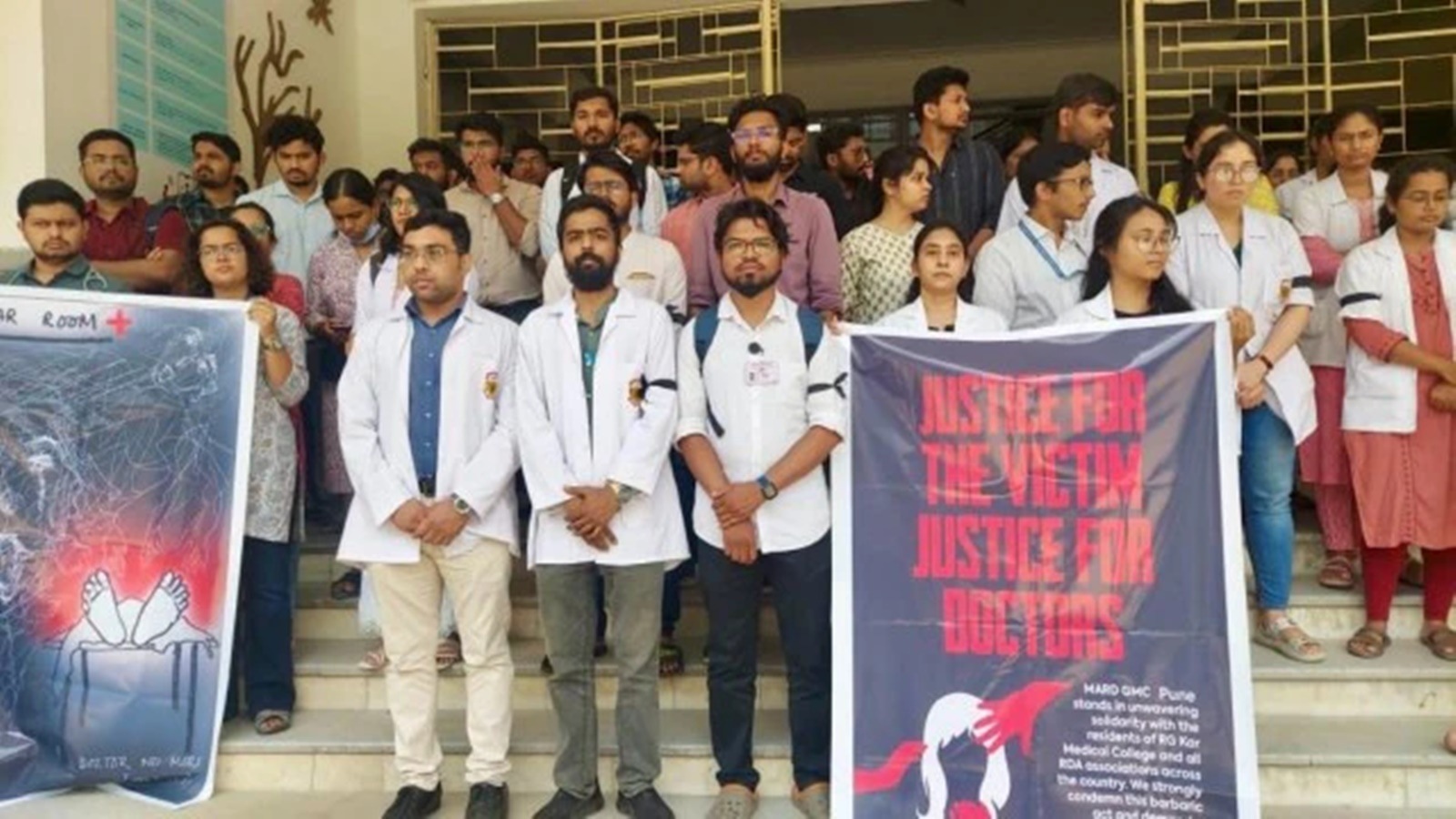 Kolkata doctor's rape and murder, Protest over Kolkata doctor's murder, Medical education commissioner Maharashtra, Resident doctors strike, Medical security measures, Rajiv Nivatkaron appeal, Resident doctors demands, B J Medical College protest, Security measures in medical colleges, Maharashtra Association of Resident Doctors, R G Kar Medical College incident, Central Healthcare Protection Act, Elective surgeries halted, Safety audit in medical campuses