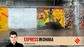 Express In Dhaka, Bangladesh crisis, Bangladesh ground report, Bangladeshi Hindus, sheikh Hasina fled to india, Mohammad Yunus, Mujibur rahman statue destroyed, sheikh Hasina, Bangladesh crisis, Bangladesh new govt, Bangladesh protests, Dhaka, India, Bangladesh news, india Bangladesh ties, Indian express news, current affairs