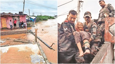 Gujarat rain, Gujarat flood, Gujarat flood affected areas, Kutch, Dwarka, Gujarat flood situation, flood rescue operation, Indian express news