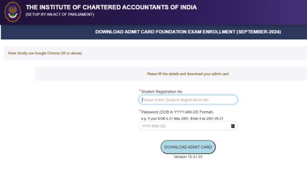 ICAI CA Foundation 2024 exam admit card released