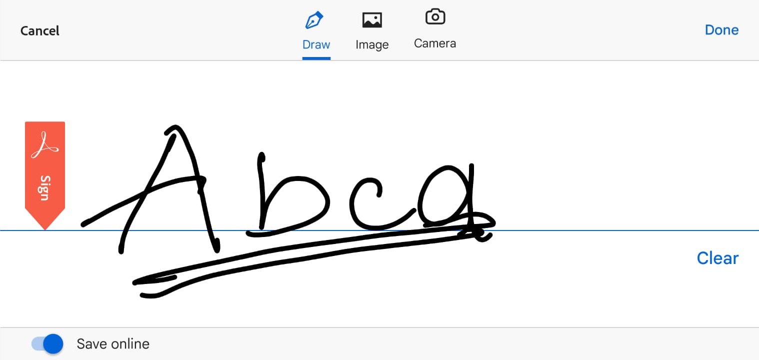 You can eeithe use an image, make a digital sign yourself or use fonts to create a signature.