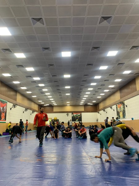 women wrestlers training