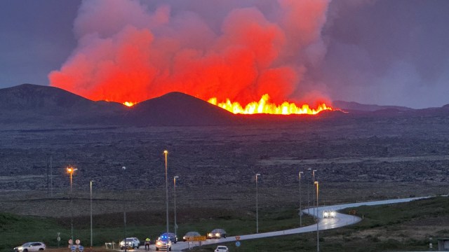 Iceland volcano lava