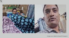 The viral video shows Jaipur police rescuing the man from a hotel room (Image source: @SachinGuptaUP/X)