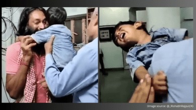 Toddler clings to abductor he spent 14 months with, cries during separation. Image source: @_RishabhRajput/X