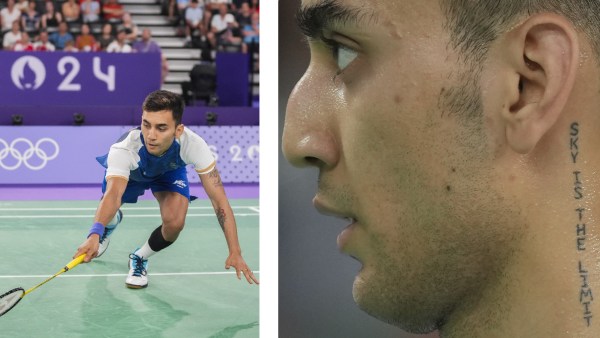 India's Lakshya Sen plays against Taiwan's Chou Tien-chen during their men's singles badminton quarter final at the Paris 2024 Olympics. (AP Photos )