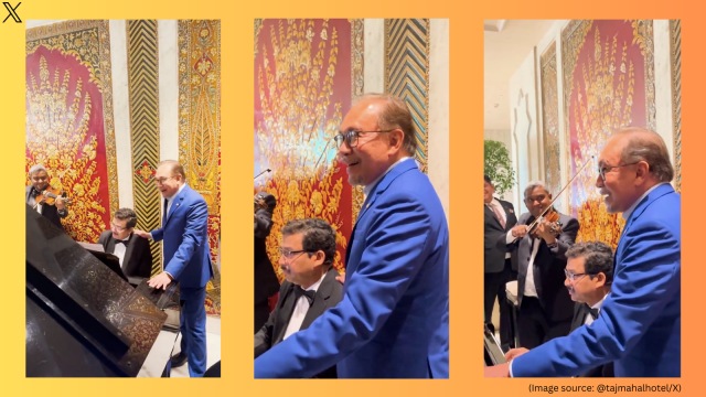 Malaysian PM Anwar Ibrahim sings Bollywood song at Delhi's Taj Mahal Hotel during farewell event