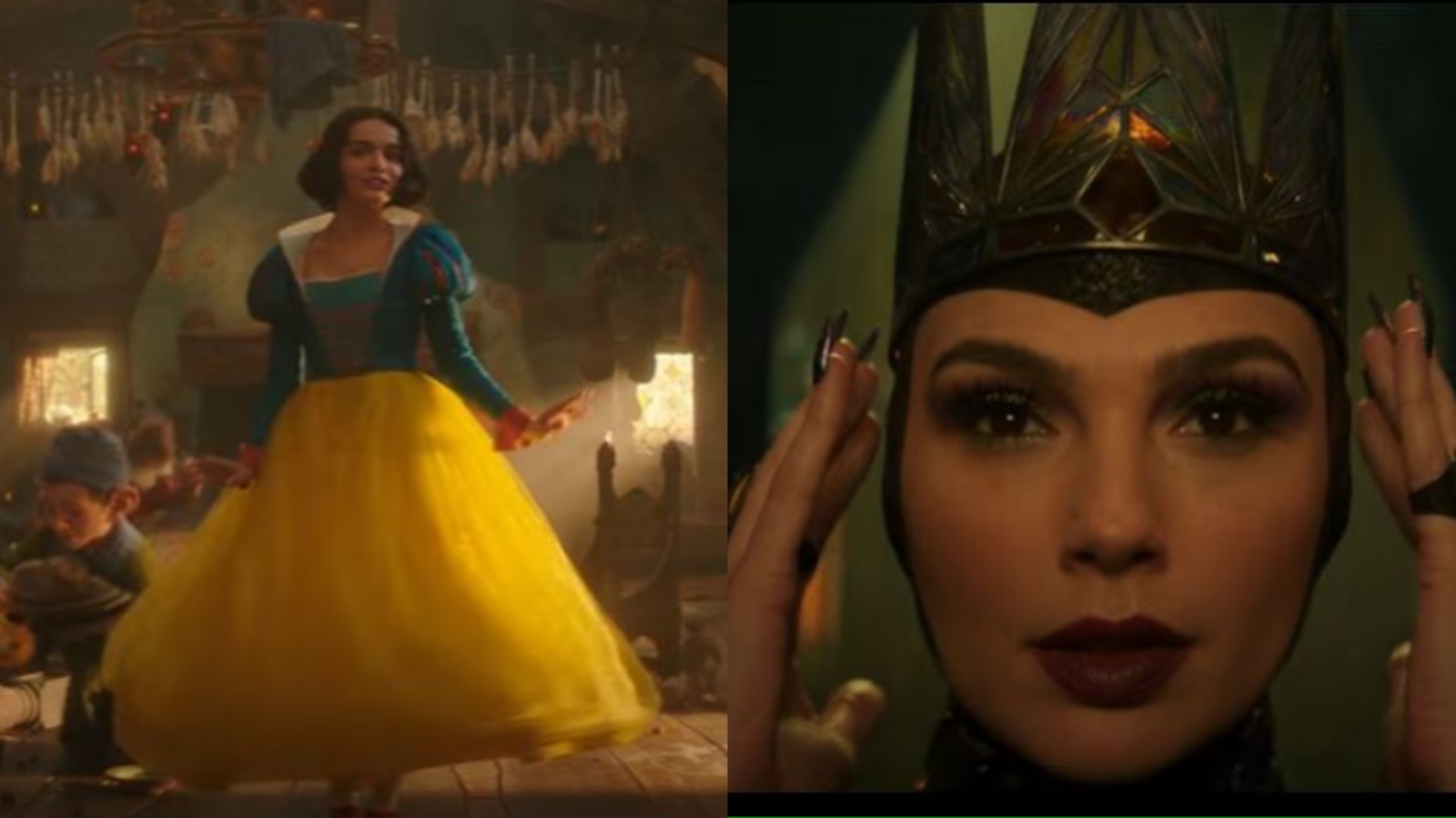 Snow White teaser Rachel Zegler sings with the dwarves while Gal Gadot