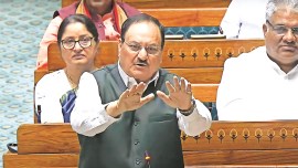 JP Nadda, health budget allocation, budgetary allocation for health, Union Health Minister JP Nadda, parliament monsoon session, budget 2024, indian express ens