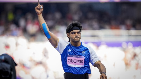 India's Neeraj Chopra competes in the Men's javelin throw qualification round at the 2024 Summer Olympics, in Paris, France