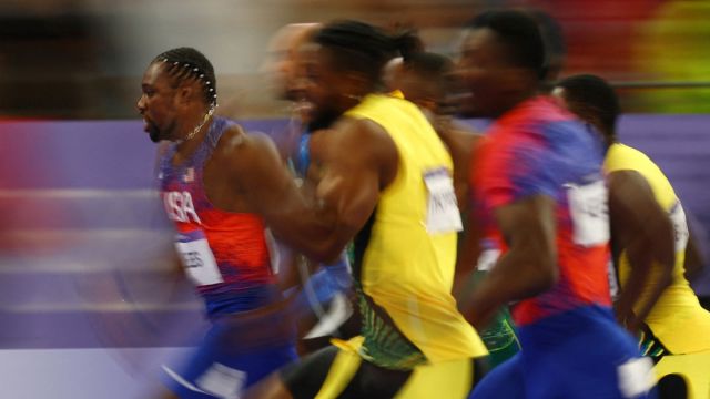 Noah Lyles 100m dash at Paris 2024 Olympics