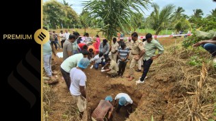 Magadi Police during the exhumation of Pooja’s remains from a farm. Express