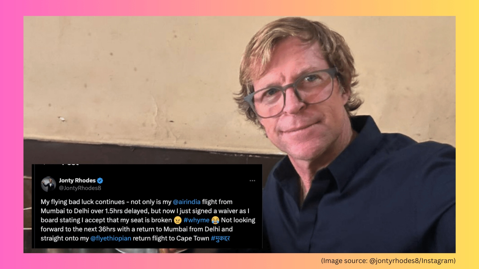 Jonty Rhodes slams Air India over broken seats on delayed flight ...
