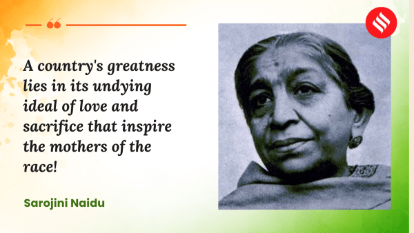 Sarojni Naidu (Credit: Canva/Cherry Gupta_Indian Express)