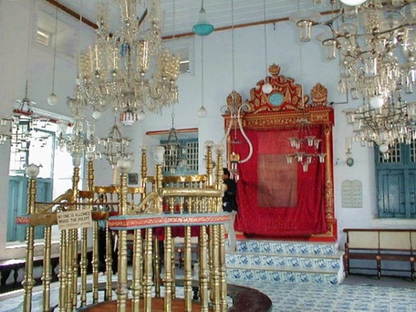 The 16th century Paradesi Synagogue in Kochi, Kerala.