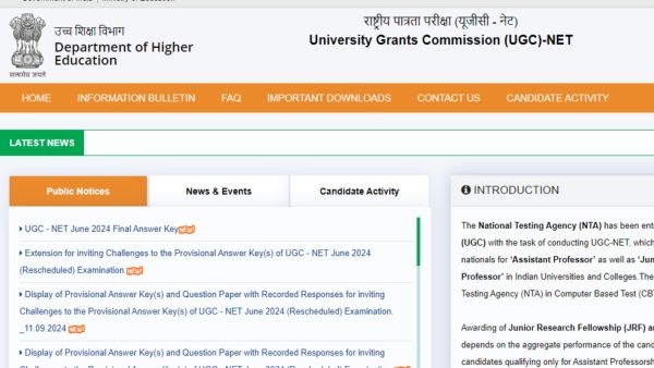 UGC NET June 2024: Final Answer key released on ugcnet.nta.ac.in.
