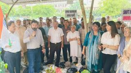 Residents at the office of the corporation in Sector 14, Chandigarh