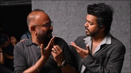 Vijay with Venkat Prabhu during the making of GOAT