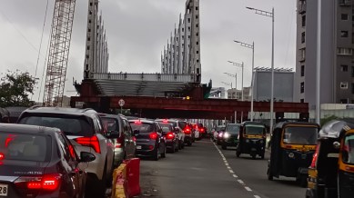 Ganesh mandals, Gokhale Bridge, Mumbai overbridge, Mumbai news, Mumbai current affairs, Maharashtra news, Indian express, current affairs