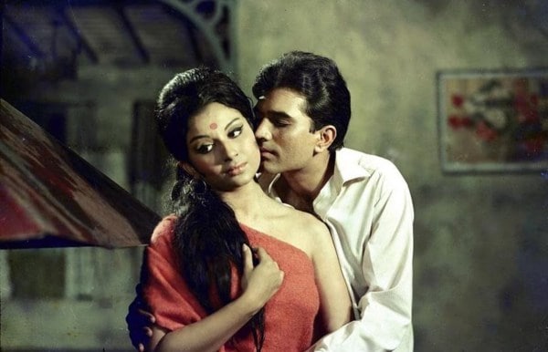 Rajesh Khanna and Sharmila Tagore in a still from a film. 