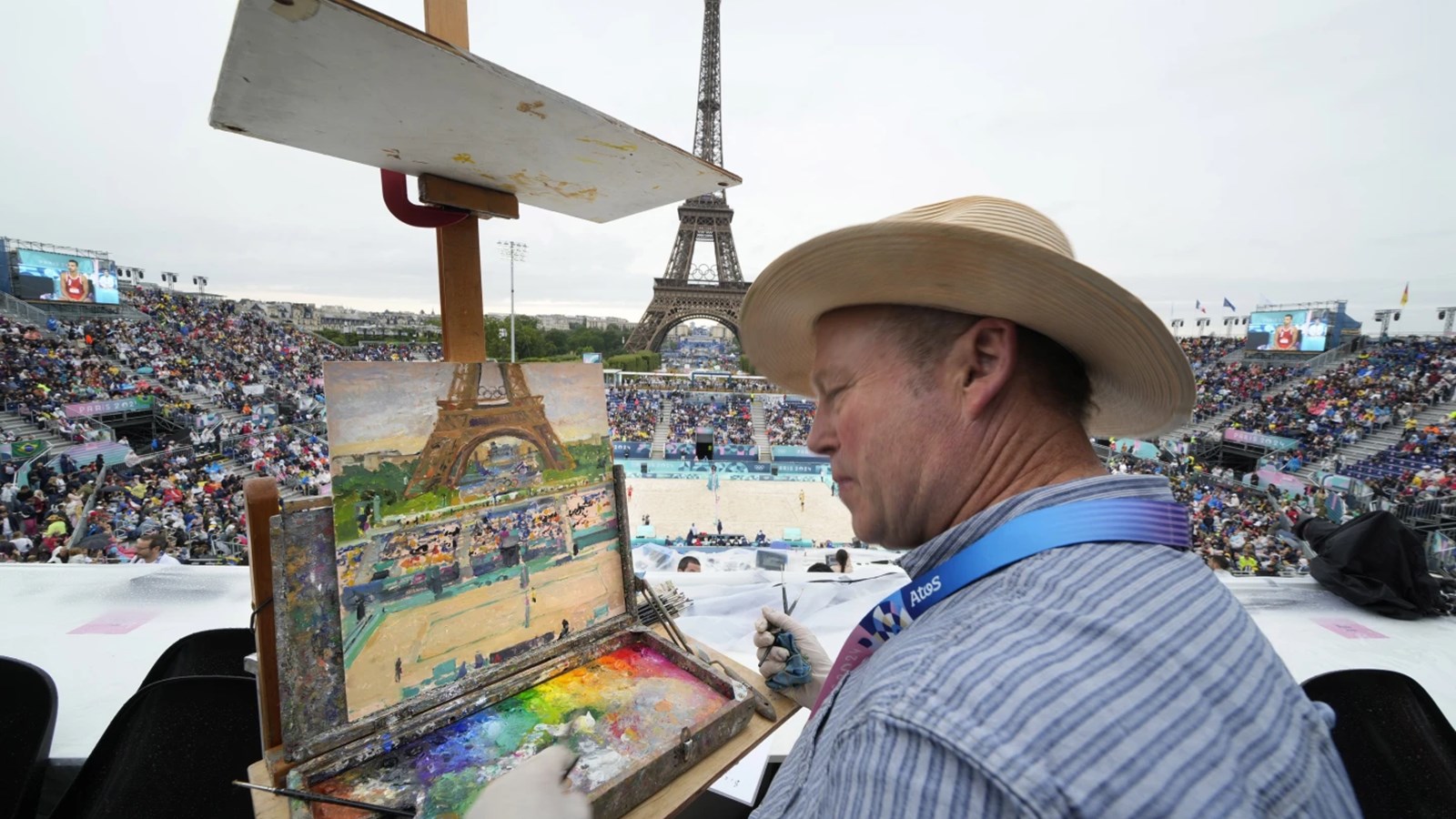 Meet the artist whose job is to paint beach volleyball at the 2024 Olympics