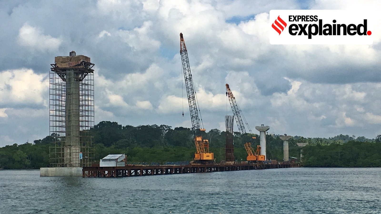 Construction of the bridge between Gandhi Ghat Jetty & Uttara Jetty near Kadamtala, Middle Andaman.