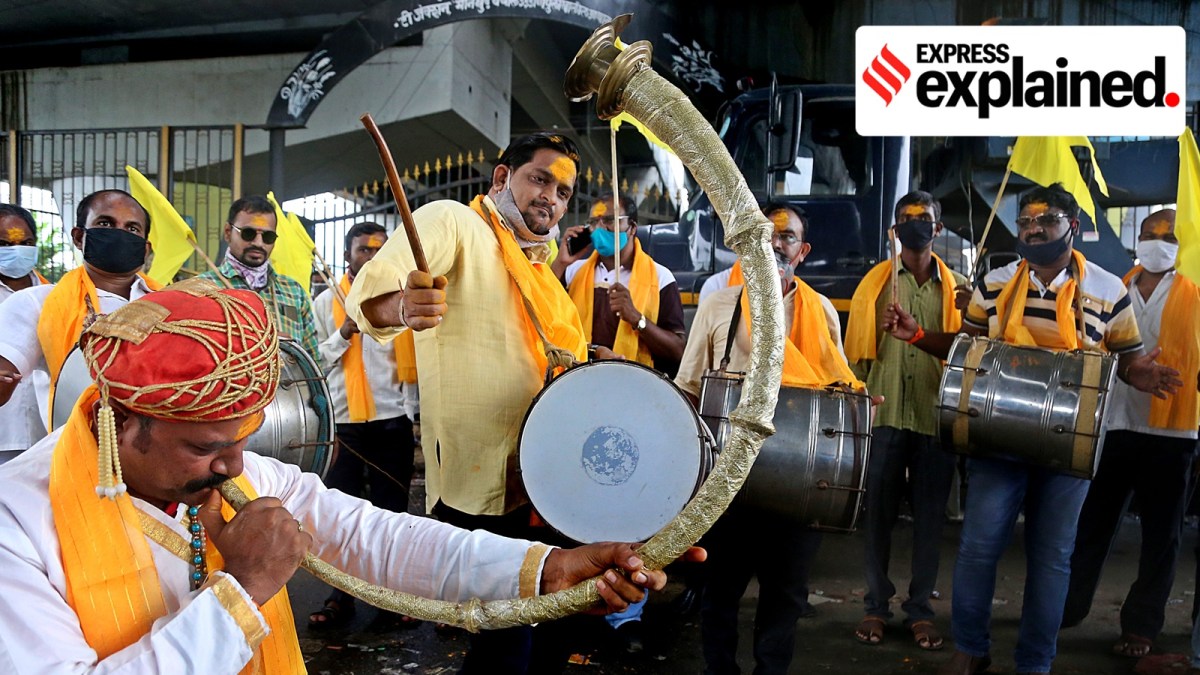 Members of the Dhangar community protest for Schedule Tribe (ST) category reservation in 2020.