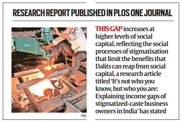 Community business, income gaps, stigmatised-caste business, news business study, Dalits business, income gap, PLOS ONE journal, Indian express news