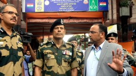 DG BSF(acting) Daljit Singh Choudhary visit at Petrapole border on August 6,2024 in Petrapole. (Express Photo by Partha Paul)