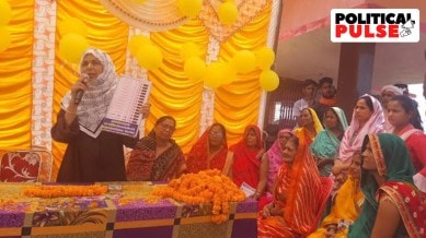 Hena Shahab campaigning in Siwan ahead of the Lok Sabha elections this year. (Express file) RJD