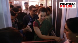 BJP Mandi MP Kangana Ranaut met party president and Union Health Minister J P Nadda at his residence in Delhi on Thursday morning.