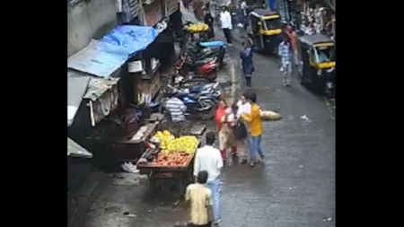 Zoher Ismail Sayyad said that while trying to free herself from the leash, the dog had fallen down. (Screengrab from CCTV video)