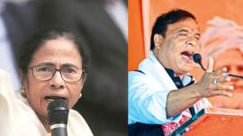 Assam Chief Minister Himanta Biswa Sarma and West Bengal Chief Minister Mamata Banerjer. (File Photo)