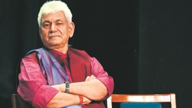 Manoj Sinha, J&K Lieutenant Governor, Manoj Sinha express interview, development work in J&K, Jammu and Kashmir peace, Raj Bhavan, UT govt, J&K Assembly elections, Indian express news