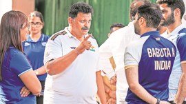 Paris Olympics, shooter Manu Bhaker, Sarabjot Singh, national pistol shooting, Bhaker coach Samaresh Jung, Delhi’s Khyber Pass, bhaker felicitation ceremony, Indian shooters Olympic medals, Indian express news